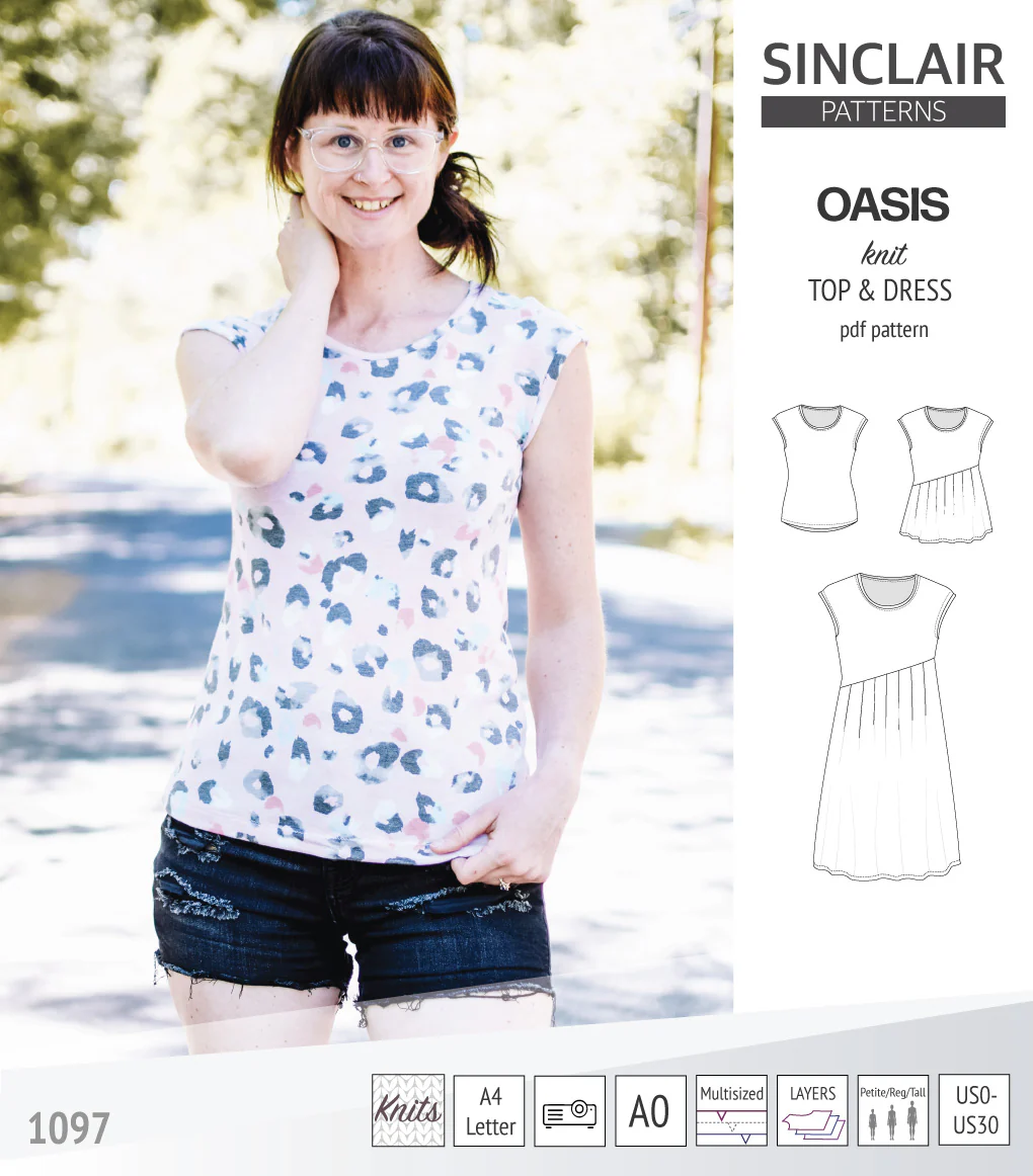 Oasis cap sleeve top and dress with pockets (PDF) - Image 26