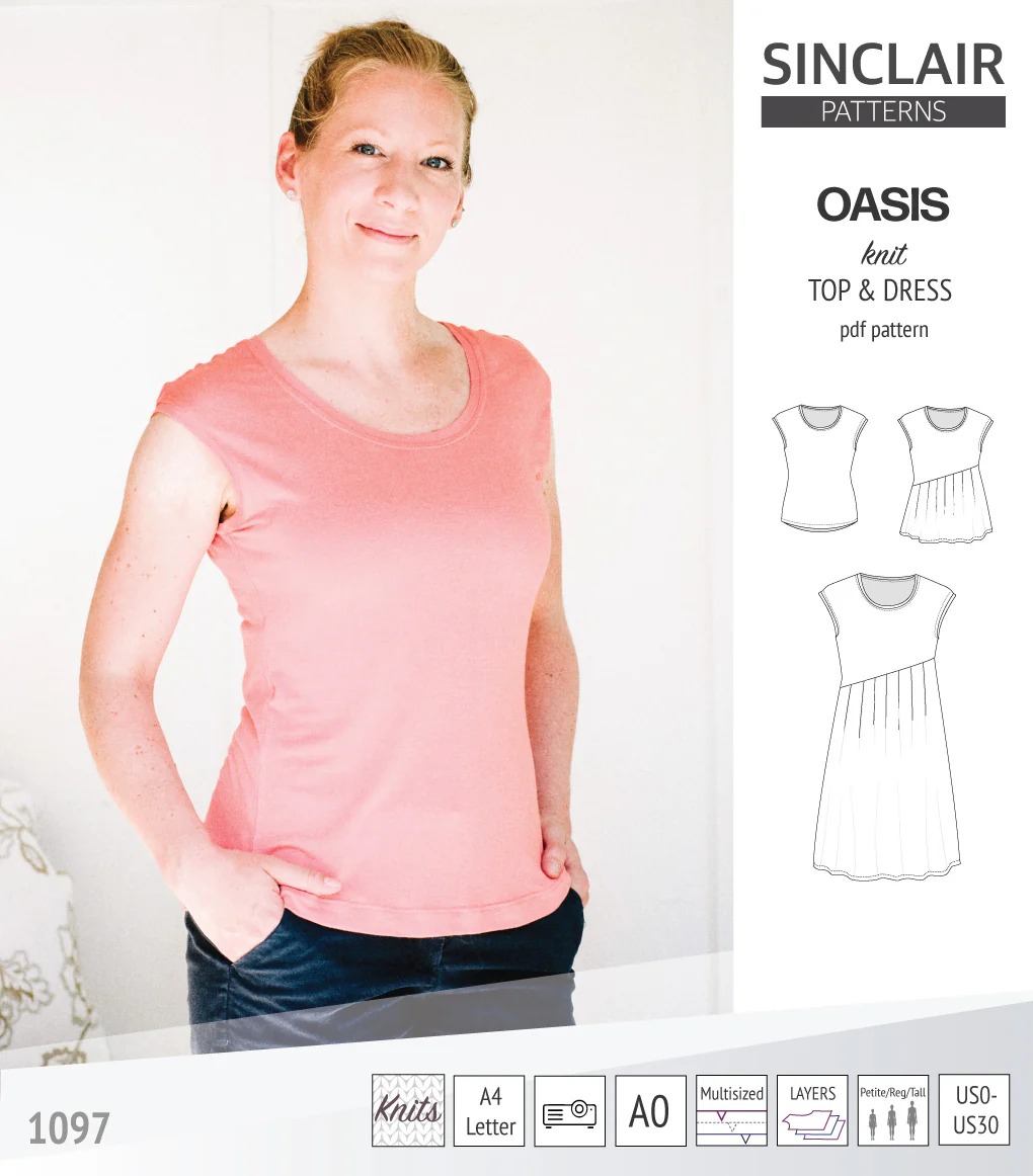 Oasis cap sleeve top and dress with pockets (PDF) - Image 27