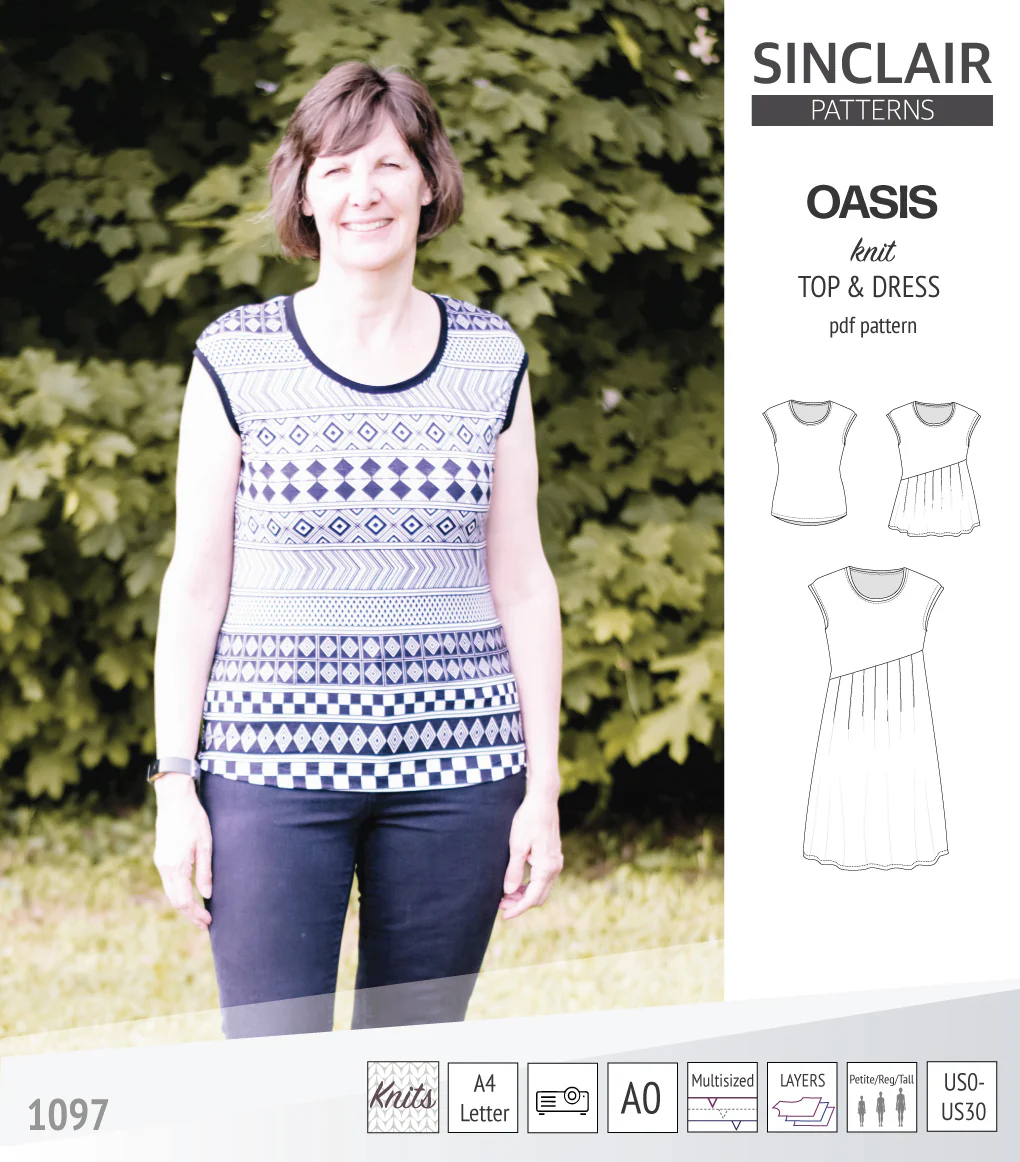 Oasis cap sleeve top and dress with pockets (PDF) - Image 28