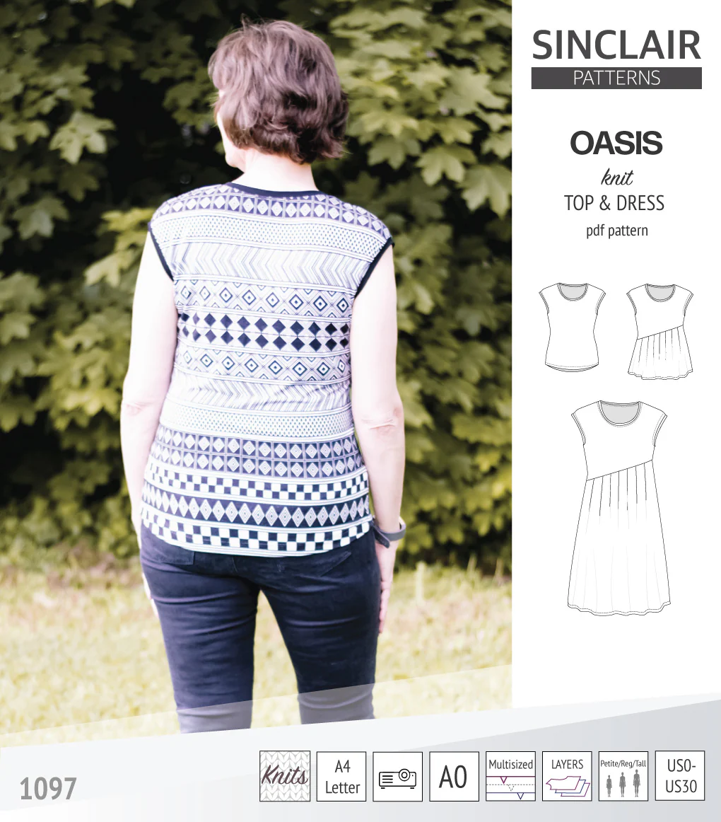 Oasis cap sleeve top and dress with pockets (PDF) - Image 29