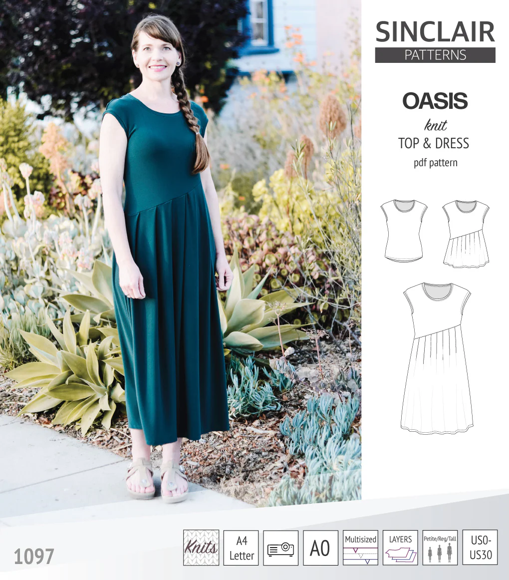 Oasis cap sleeve top and dress with pockets (PDF) - Image 3