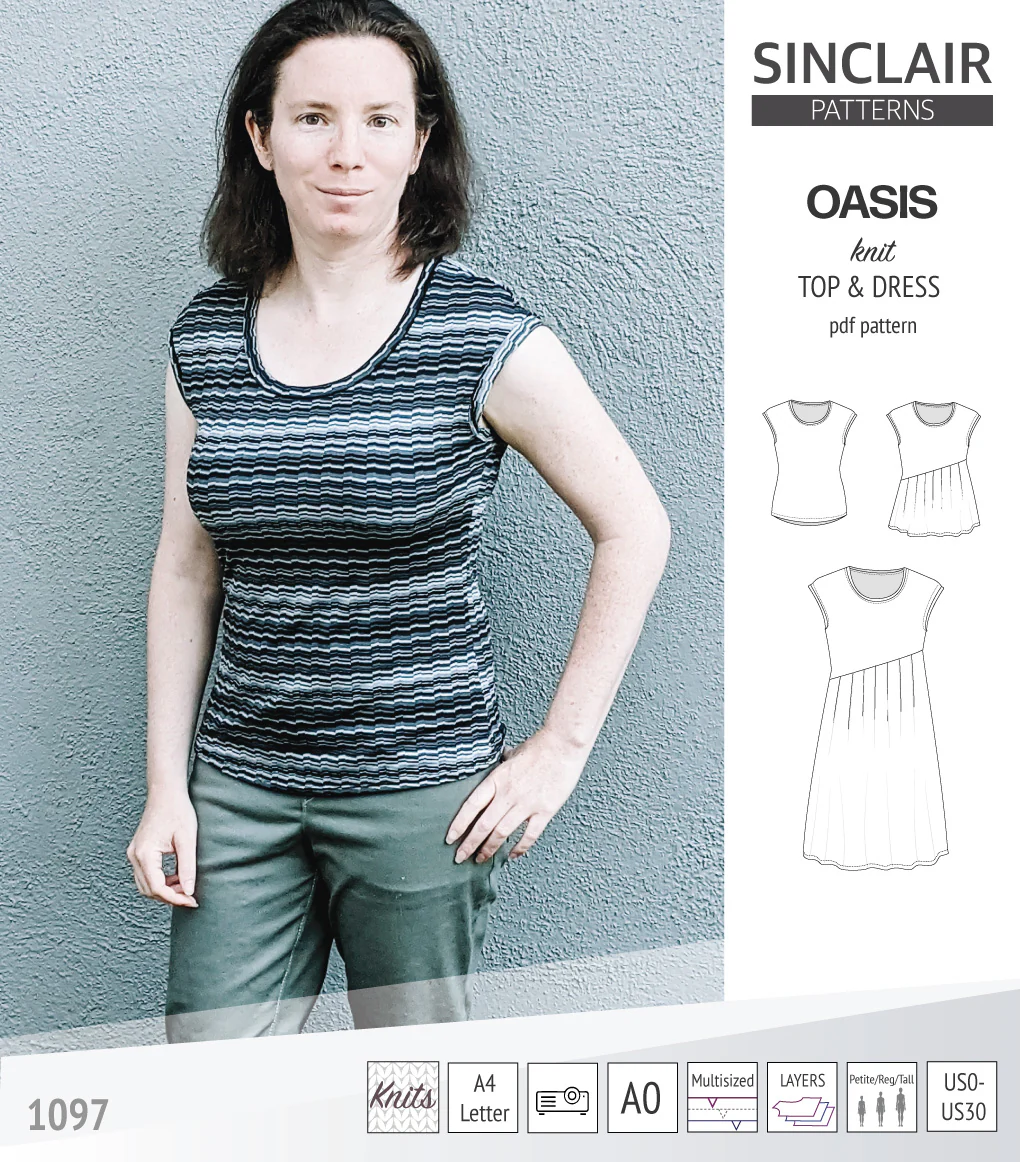 Oasis cap sleeve top and dress with pockets (PDF) - Image 30