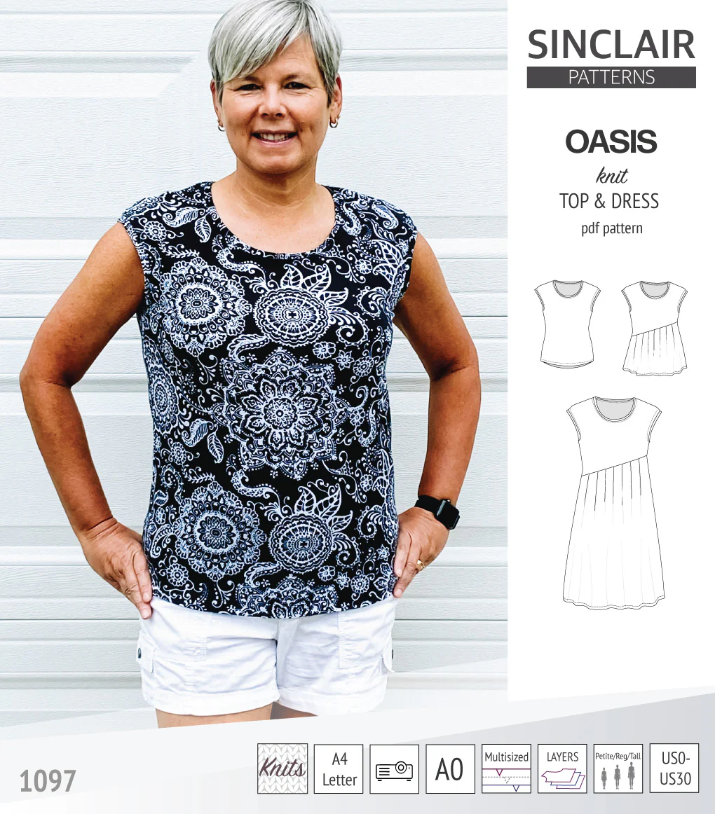 Oasis cap sleeve top and dress with pockets (PDF) - Image 31