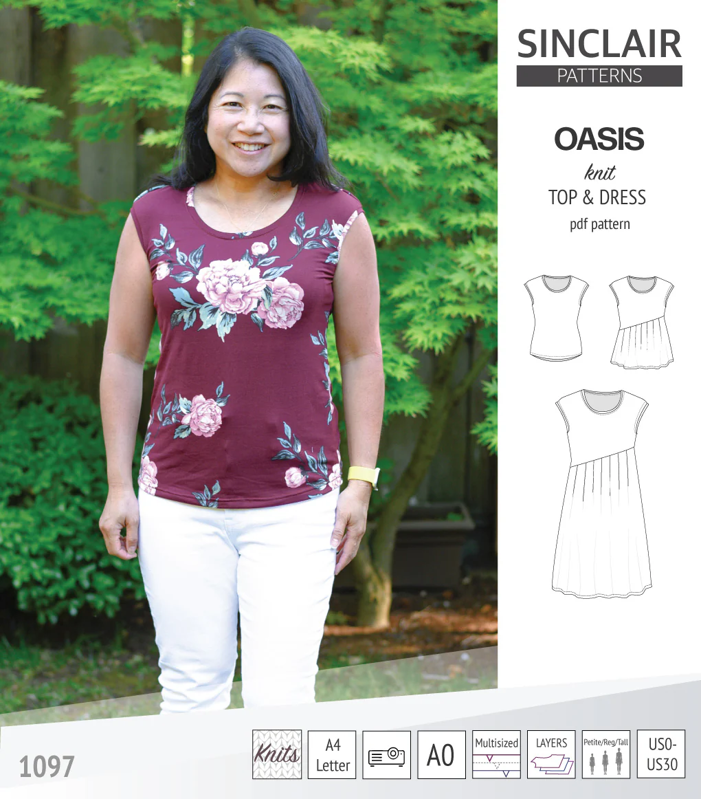 Oasis cap sleeve top and dress with pockets (PDF) - Image 32