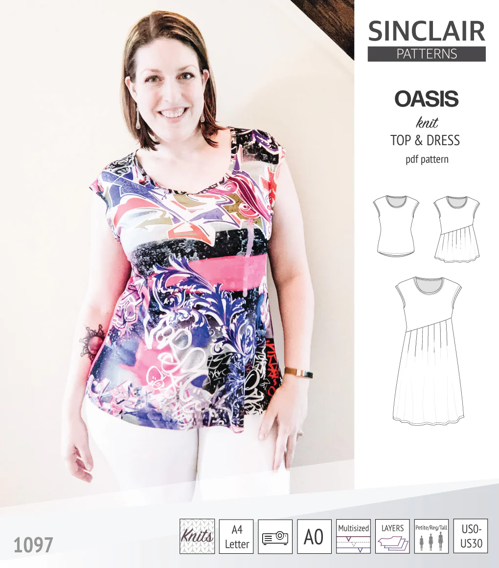 Oasis cap sleeve top and dress with pockets (PDF) - Image 33