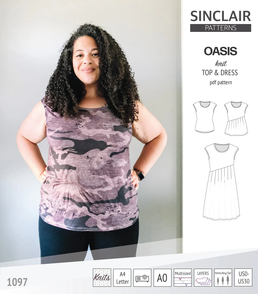 Oasis cap sleeve top and dress with pockets (PDF) - Image 34