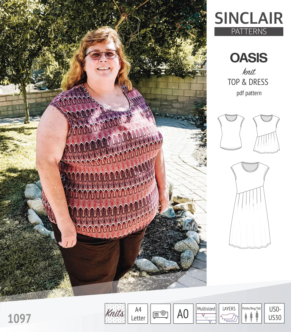 Oasis cap sleeve top and dress with pockets (PDF) - Image 35