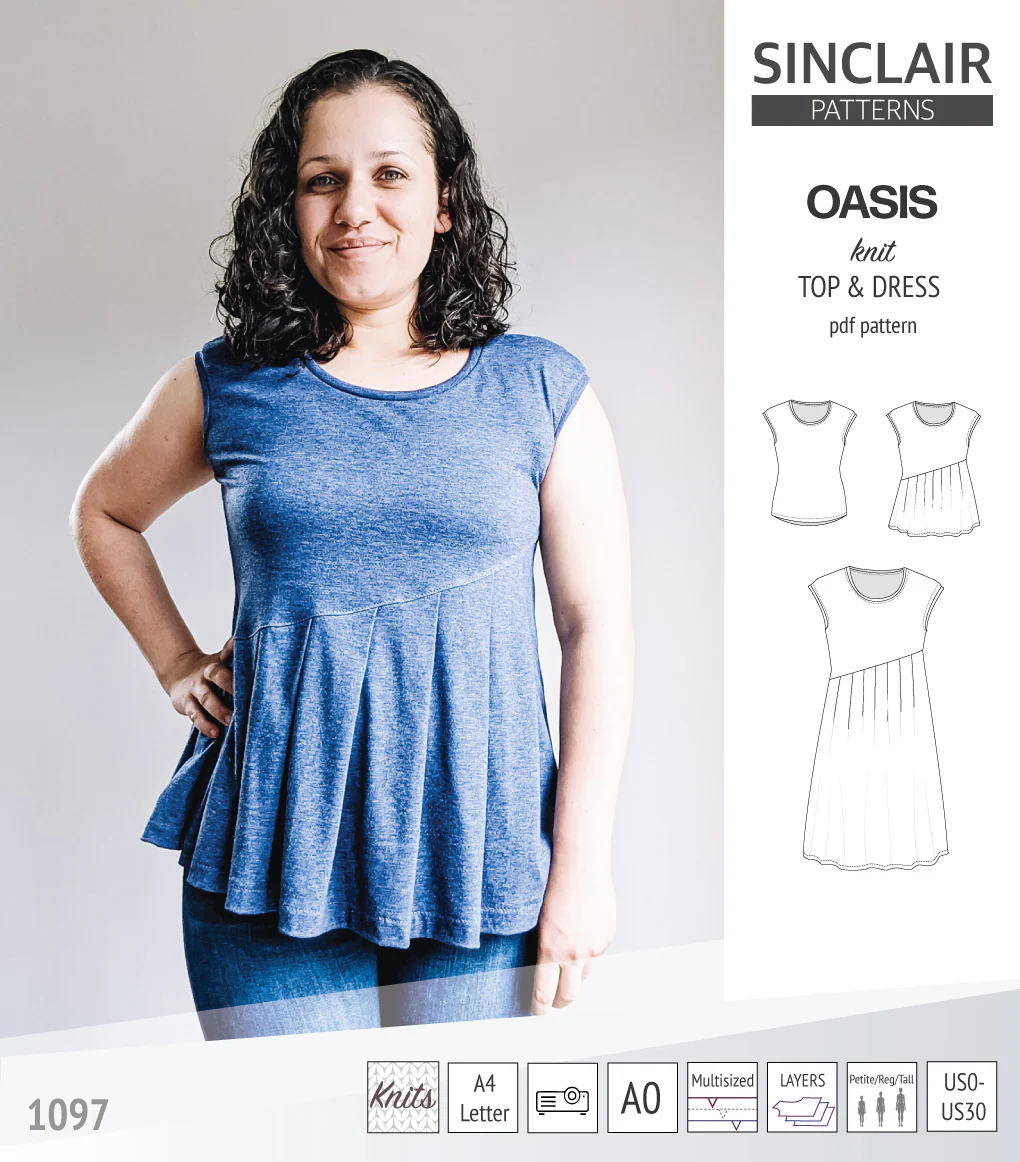Oasis cap sleeve top and dress with pockets (PDF) - Image 36