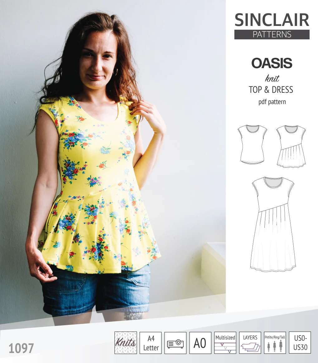Oasis cap sleeve top and dress with pockets (PDF) - Image 37