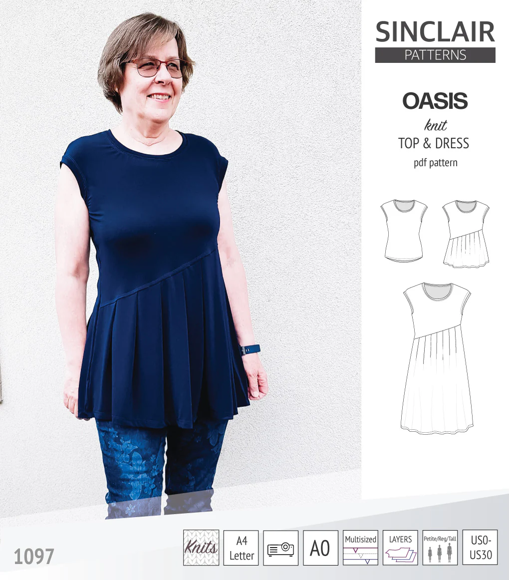Oasis cap sleeve top and dress with pockets (PDF) - Image 38