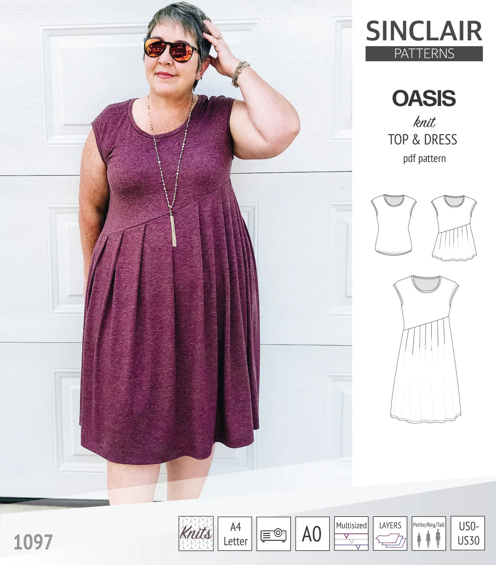Oasis cap sleeve top and dress with pockets (PDF) - Image 4
