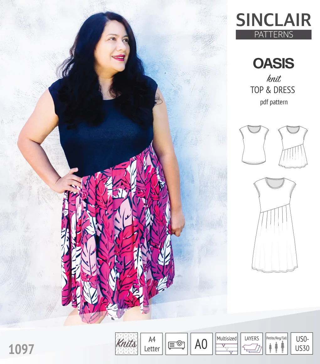 Oasis cap sleeve top and dress with pockets (PDF) - Image 40