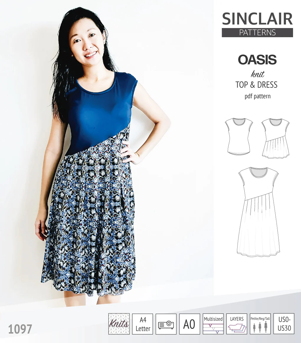 Oasis cap sleeve top and dress with pockets (PDF) - Image 41