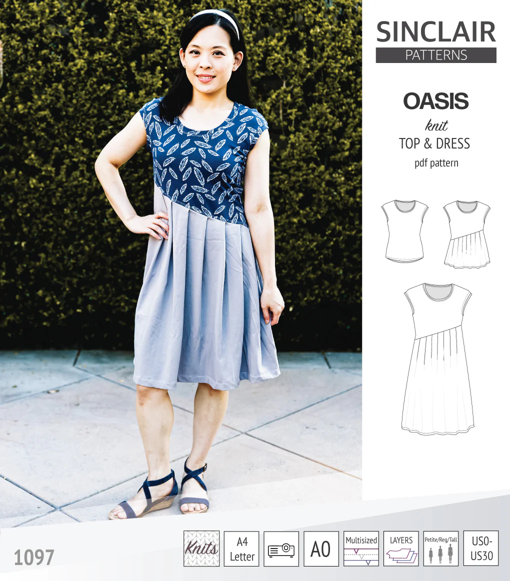 Oasis cap sleeve top and dress with pockets (PDF) - Image 42