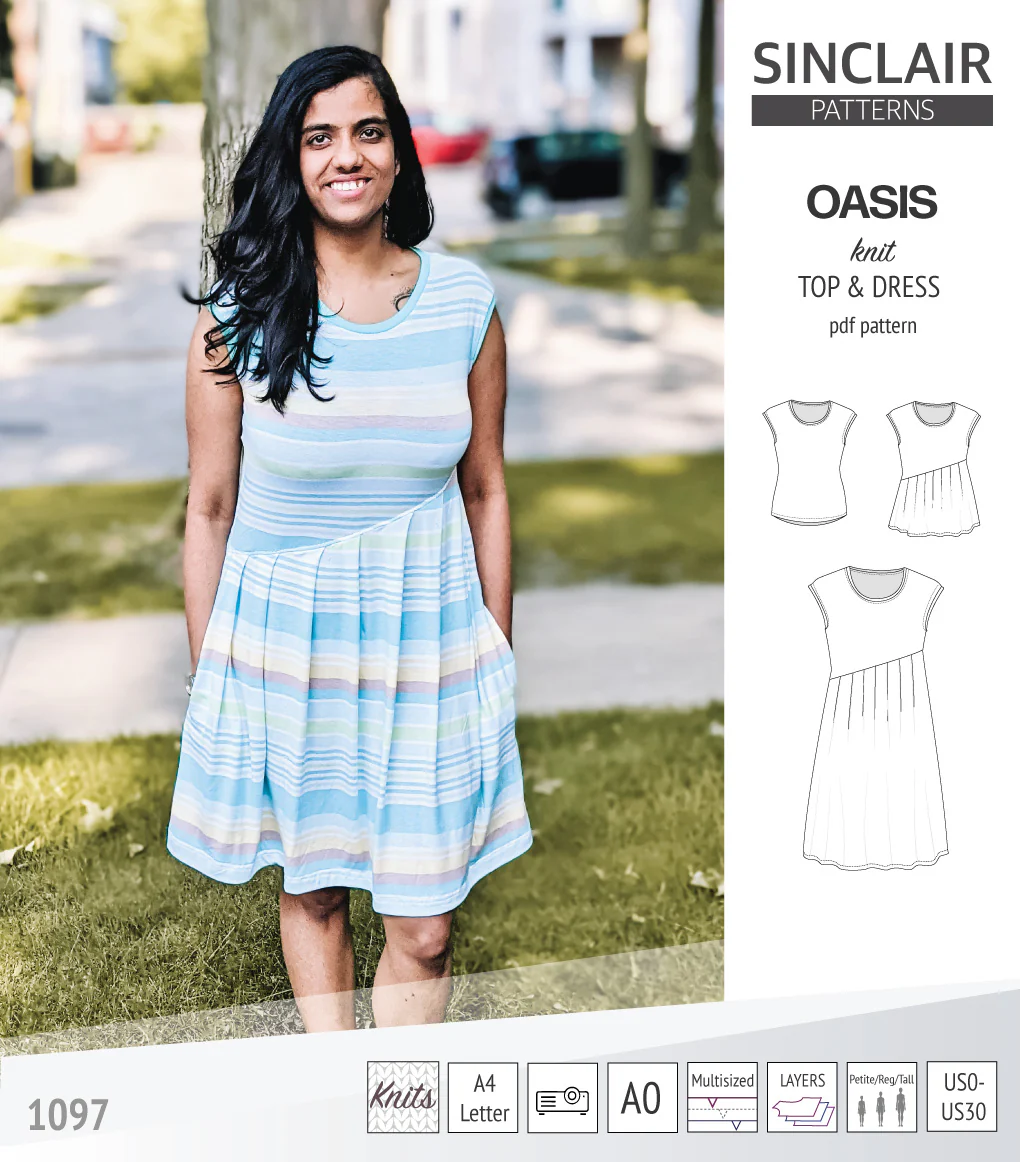 Oasis cap sleeve top and dress with pockets (PDF) - Image 43
