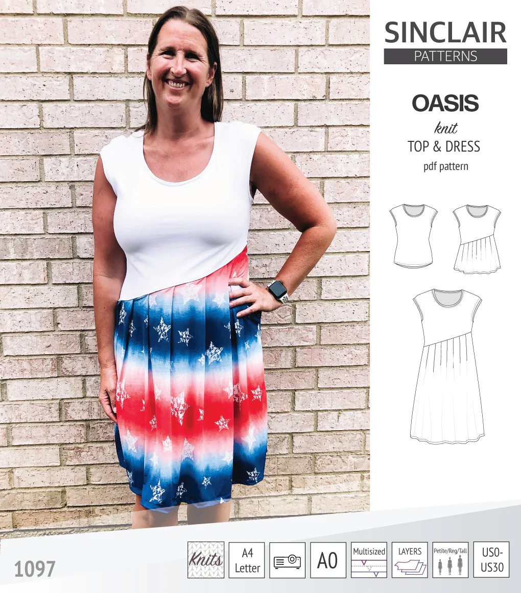 Oasis cap sleeve top and dress with pockets (PDF) - Image 45