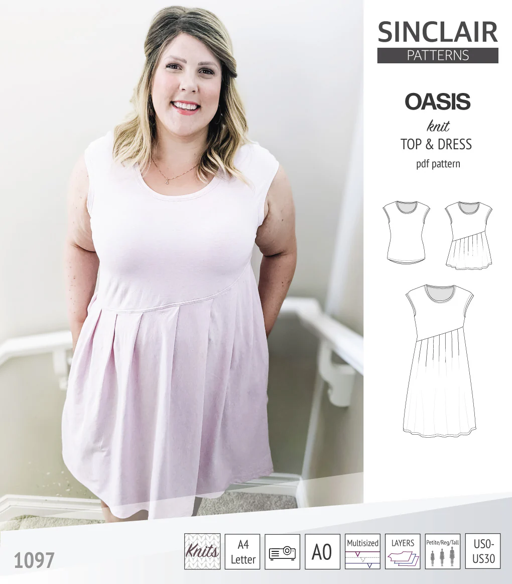 Oasis cap sleeve top and dress with pockets (PDF) - Image 46