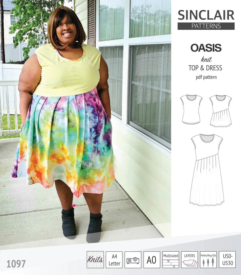 Oasis cap sleeve top and dress with pockets (PDF) - Image 47