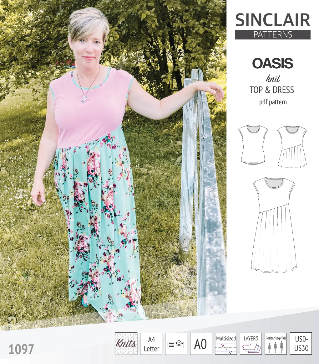 Oasis cap sleeve top and dress with pockets (PDF) - Image 48