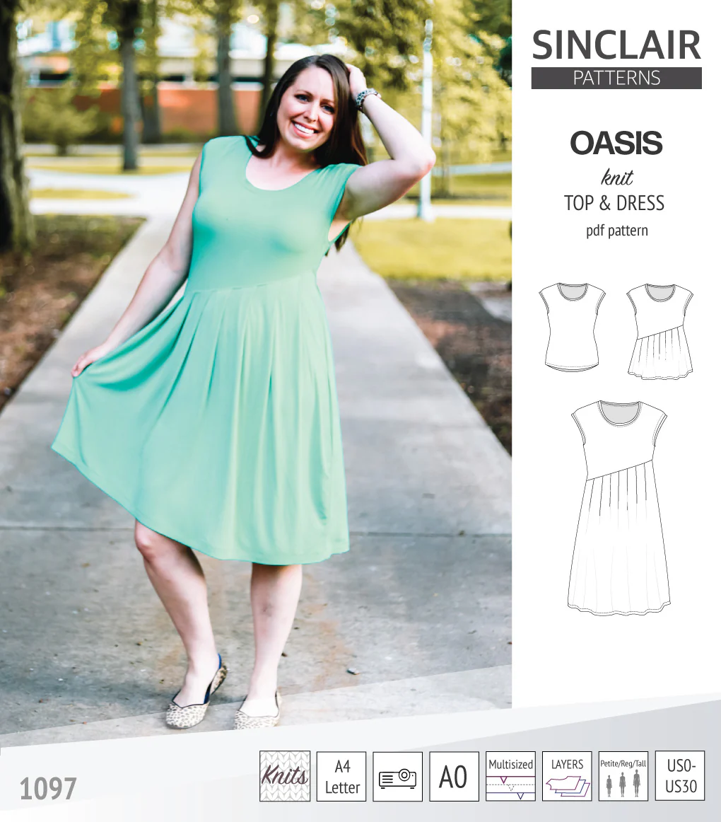 Oasis cap sleeve top and dress with pockets (PDF) - Image 49