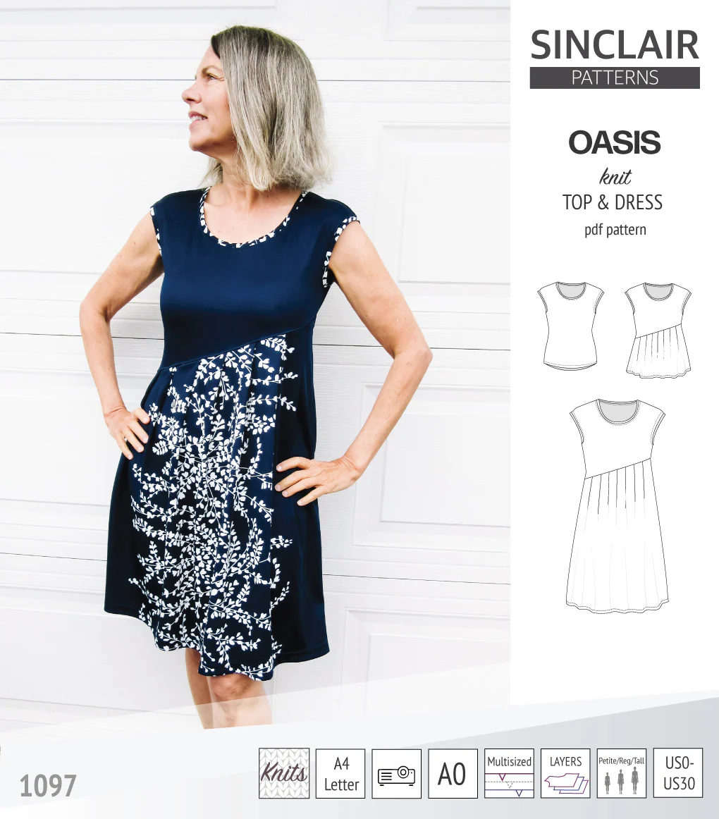 Oasis cap sleeve top and dress with pockets (PDF) - Image 5
