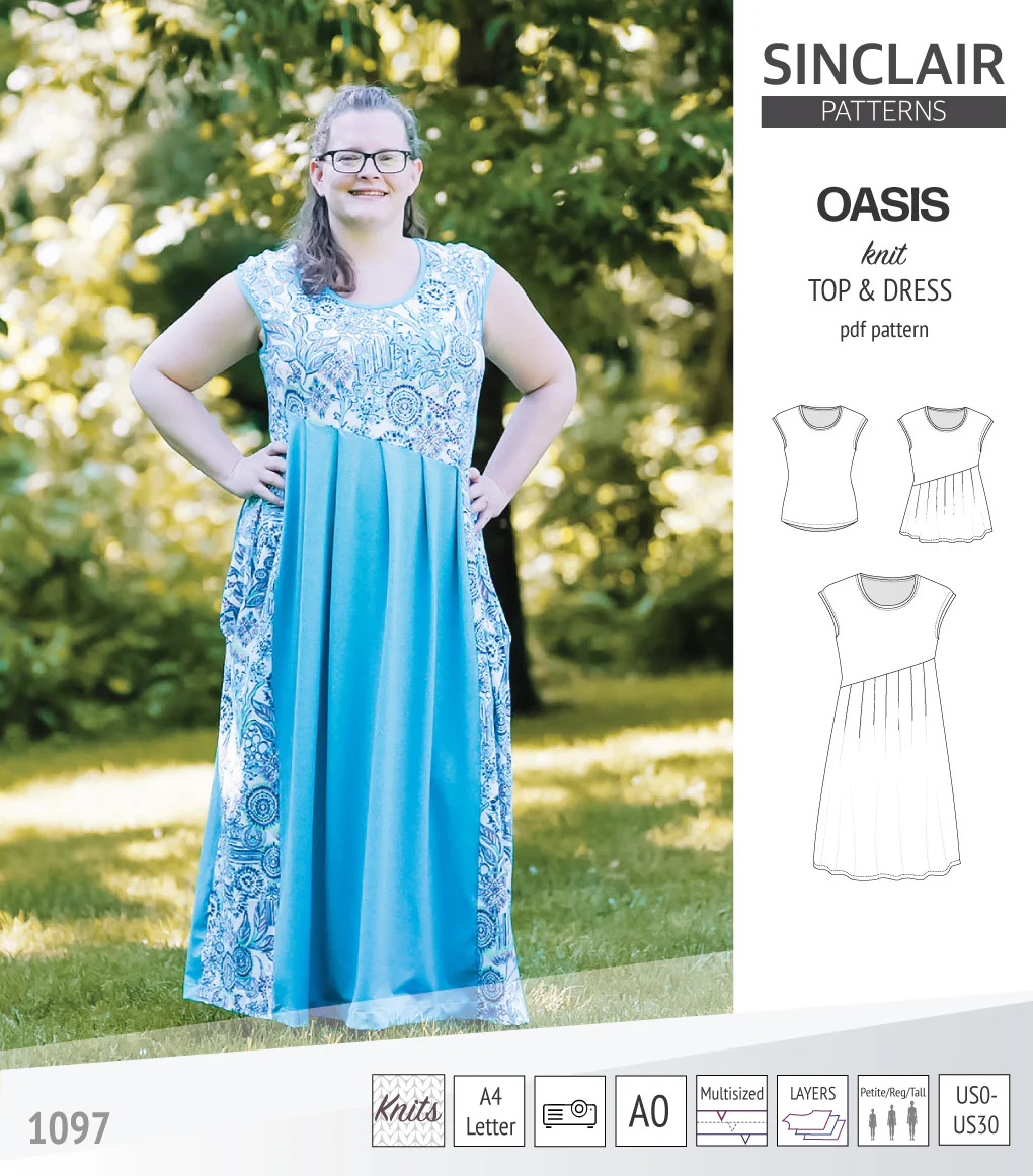 Oasis cap sleeve top and dress with pockets (PDF) - Image 50