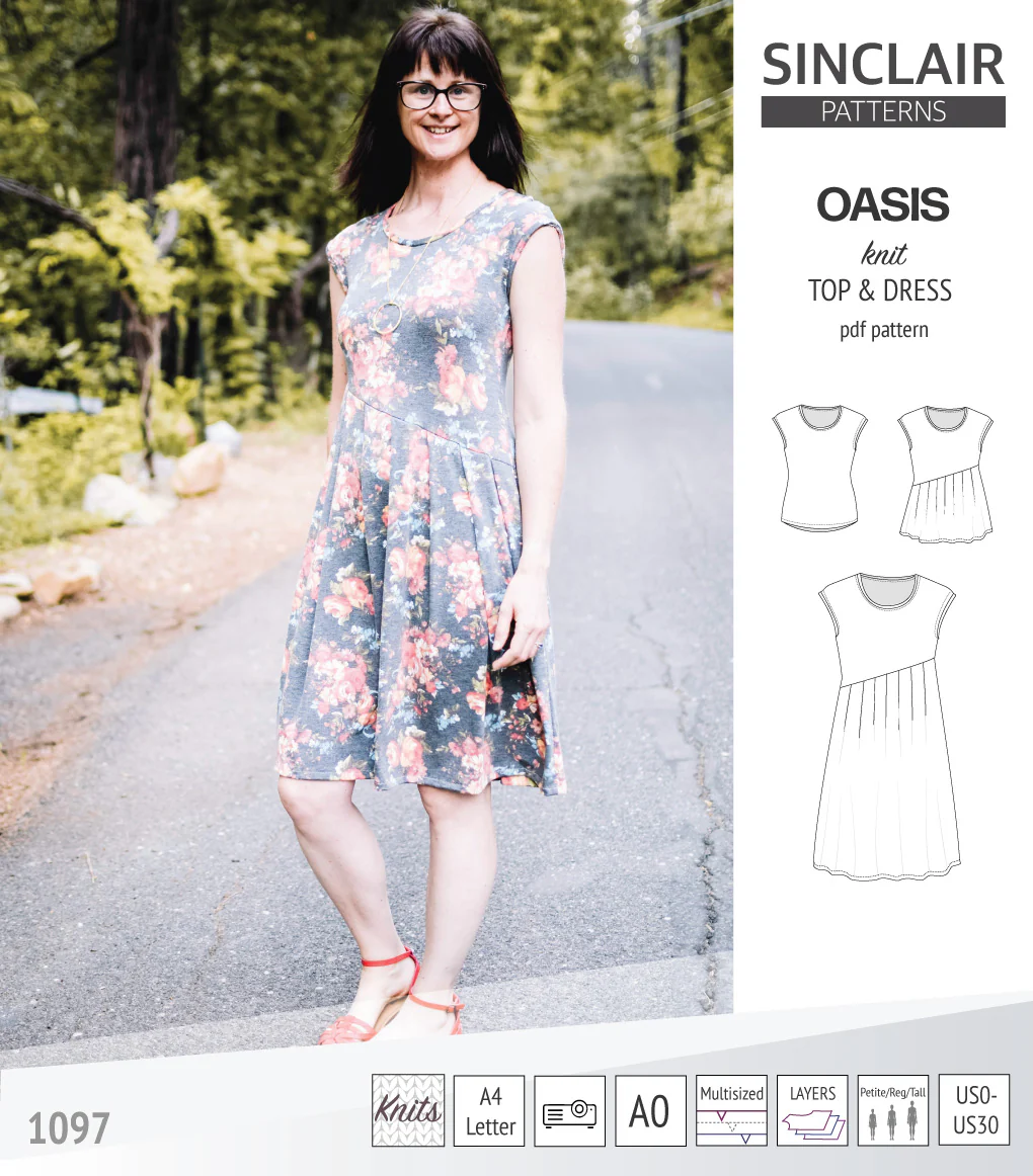 Oasis cap sleeve top and dress with pockets (PDF) - Image 51
