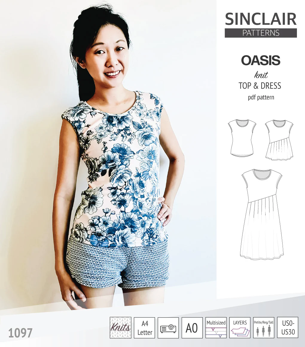 Oasis cap sleeve top and dress with pockets (PDF) - Image 54