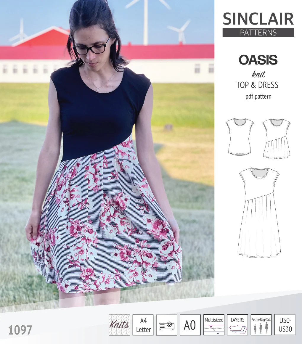 Oasis cap sleeve top and dress with pockets (PDF) - Image 55