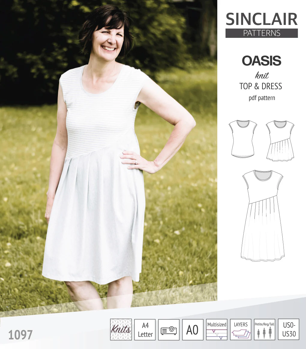 Oasis cap sleeve top and dress with pockets (PDF) - Image 56