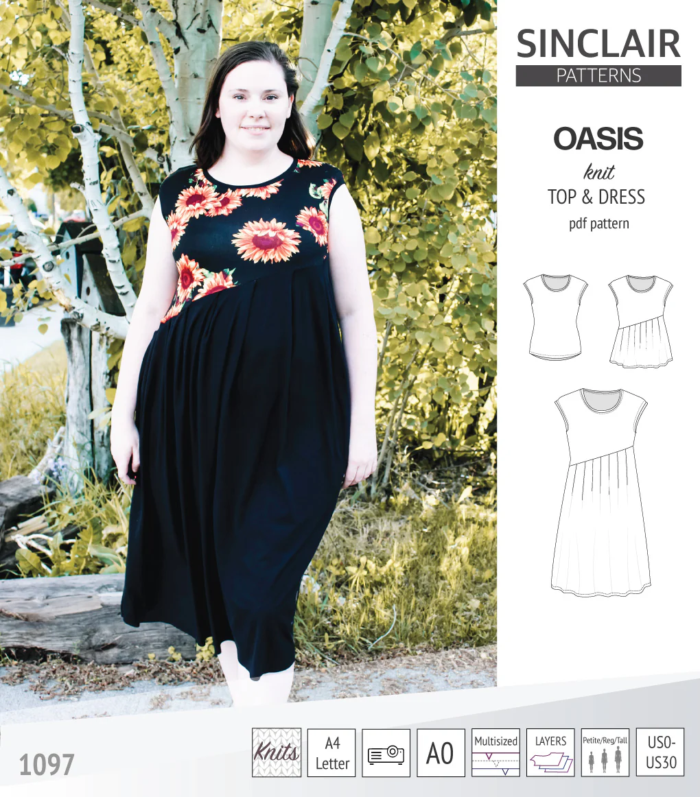 Oasis cap sleeve top and dress with pockets (PDF) - Image 57