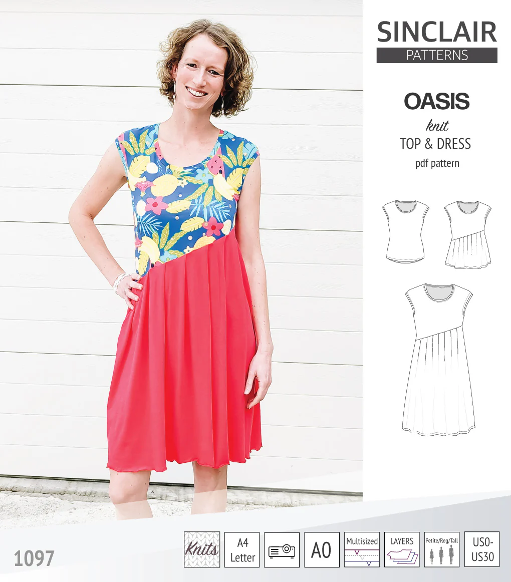 Oasis cap sleeve top and dress with pockets (PDF) - Image 6