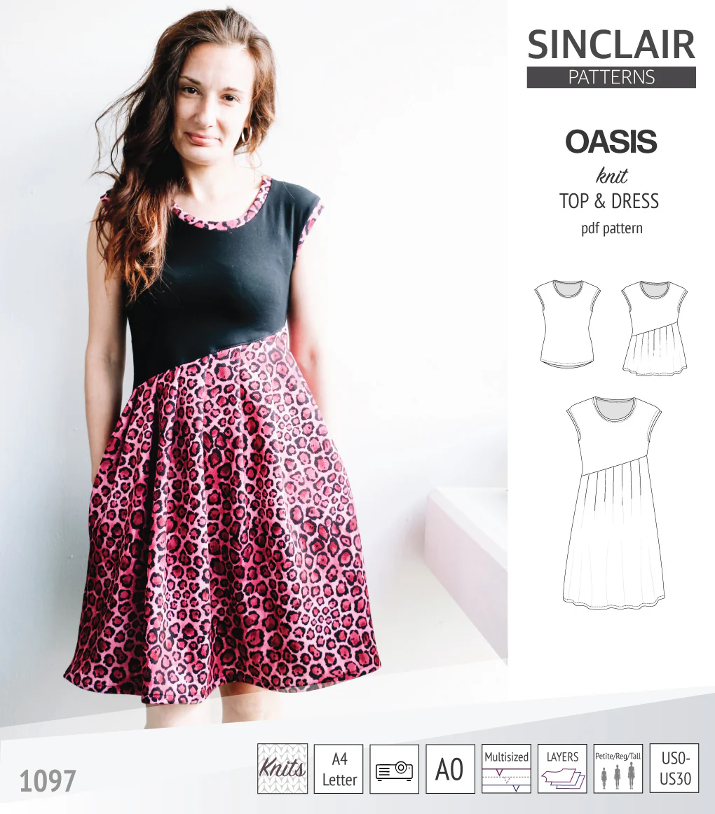 Oasis cap sleeve top and dress with pockets (PDF) - Image 8