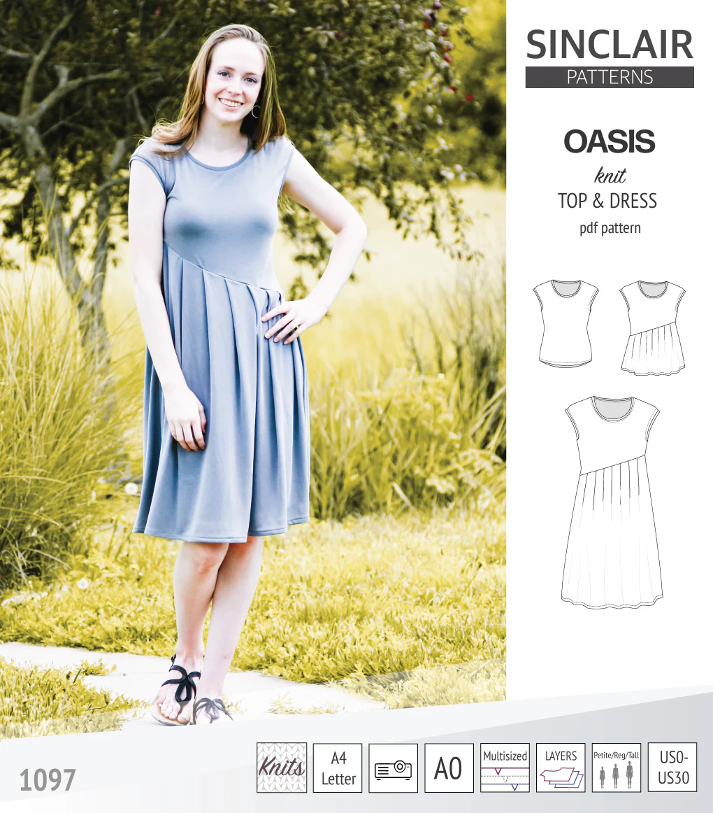 Oasis cap sleeve top and dress with pockets (PDF) - Image 9