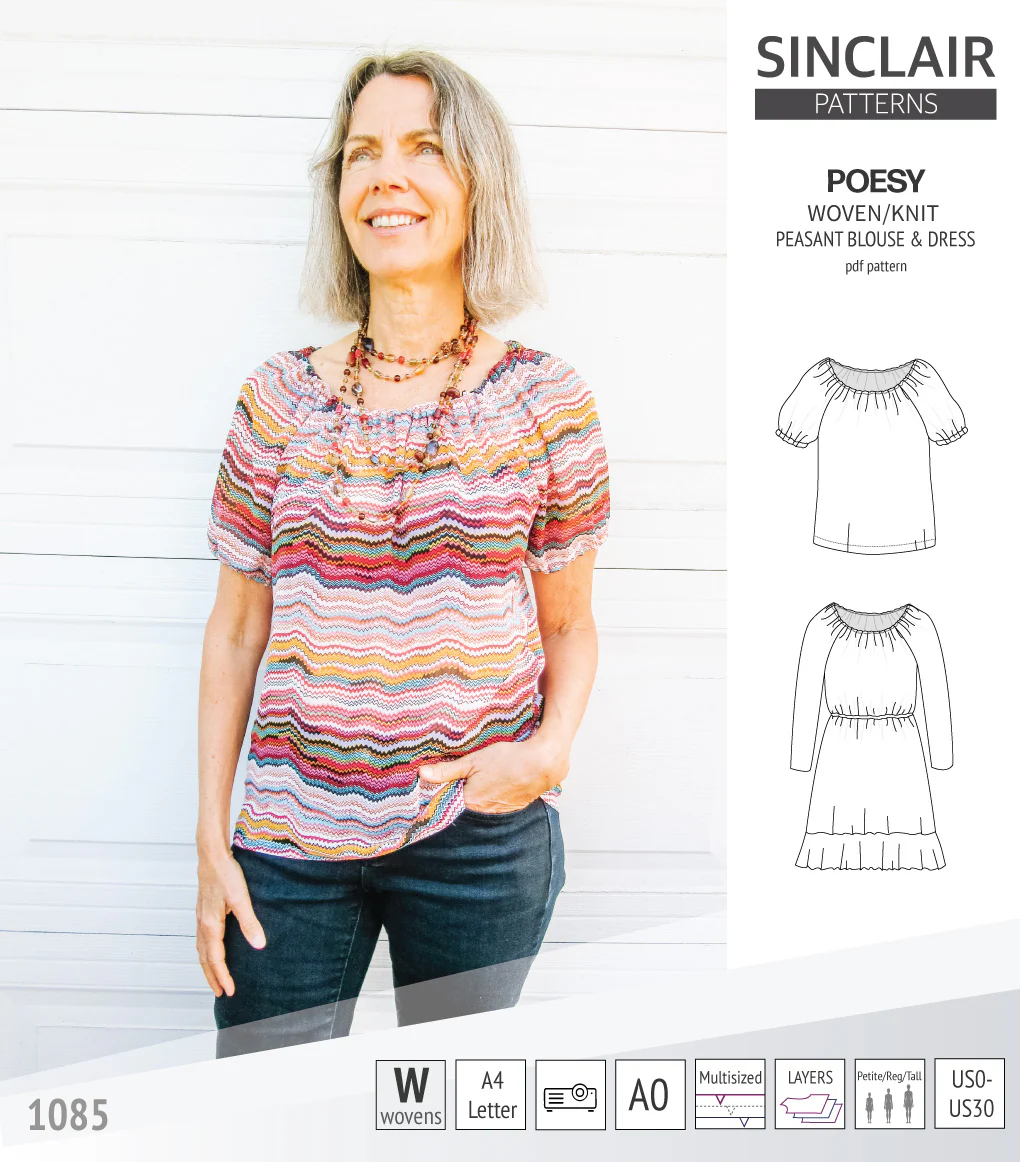 Poesy woven / knit peasant style blouse, tunic and dress (PDF) - Image 10