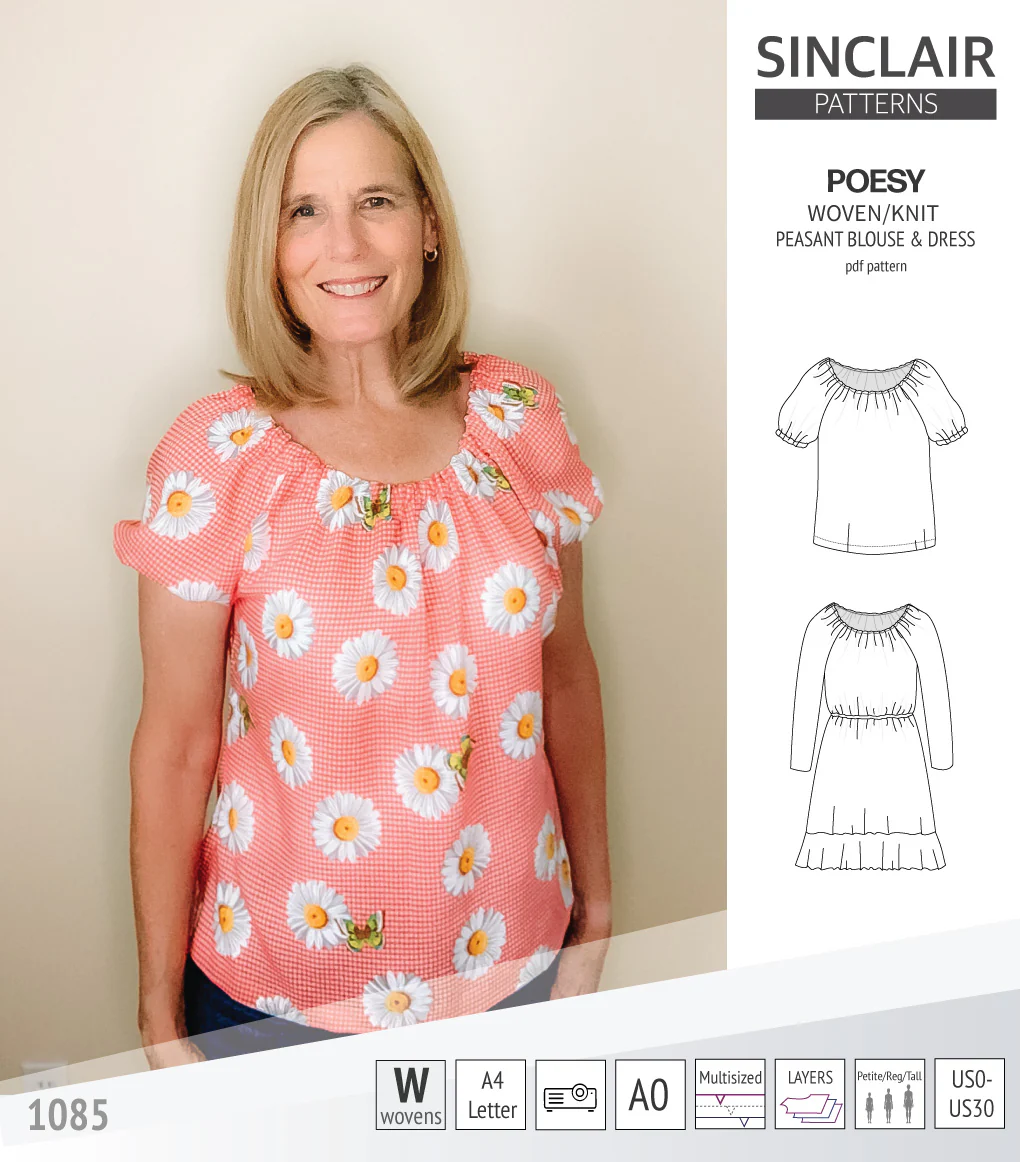 Poesy woven / knit peasant style blouse, tunic and dress (PDF) - Image 11