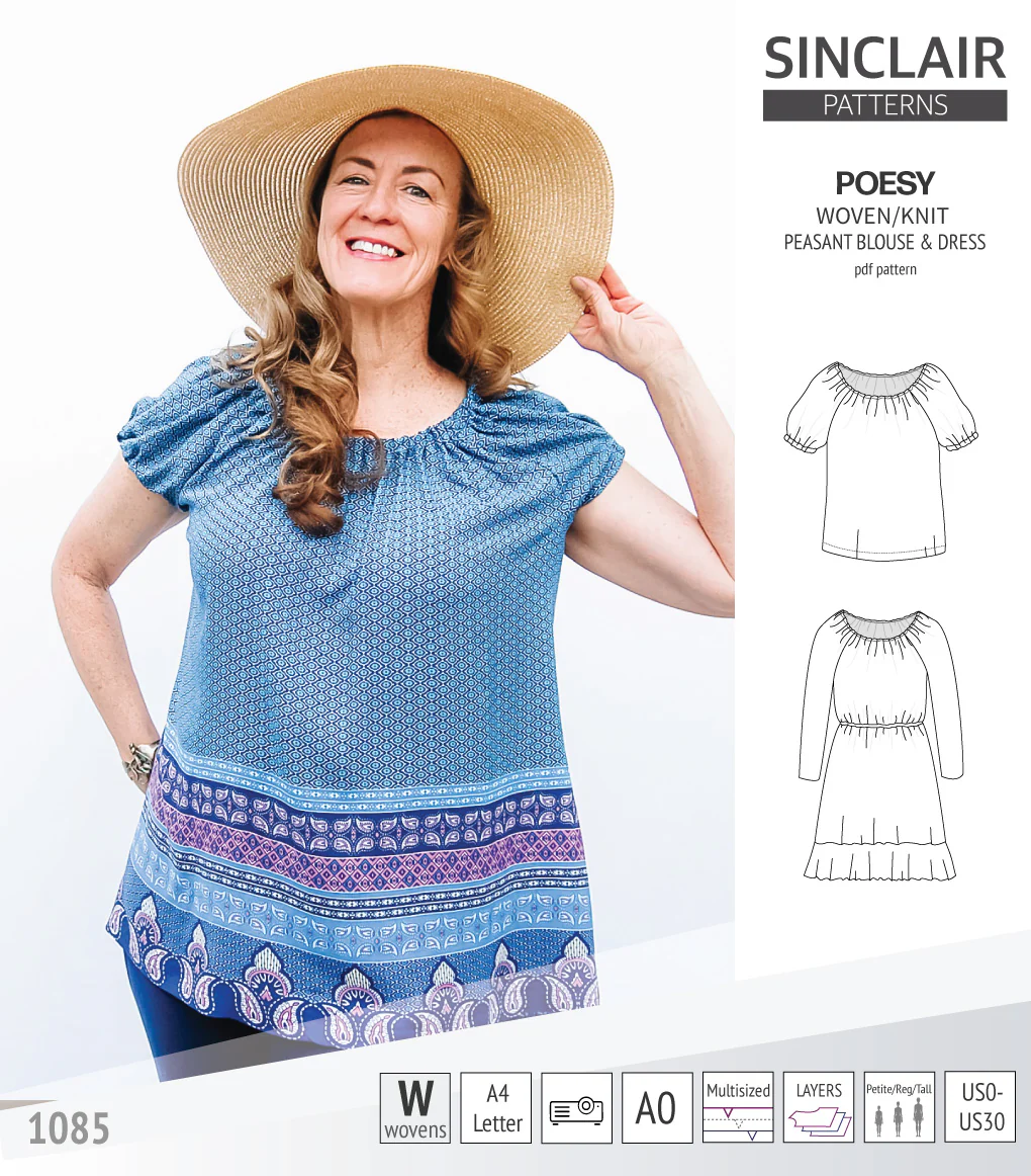 Poesy woven / knit peasant style blouse, tunic and dress (PDF) - Image 12