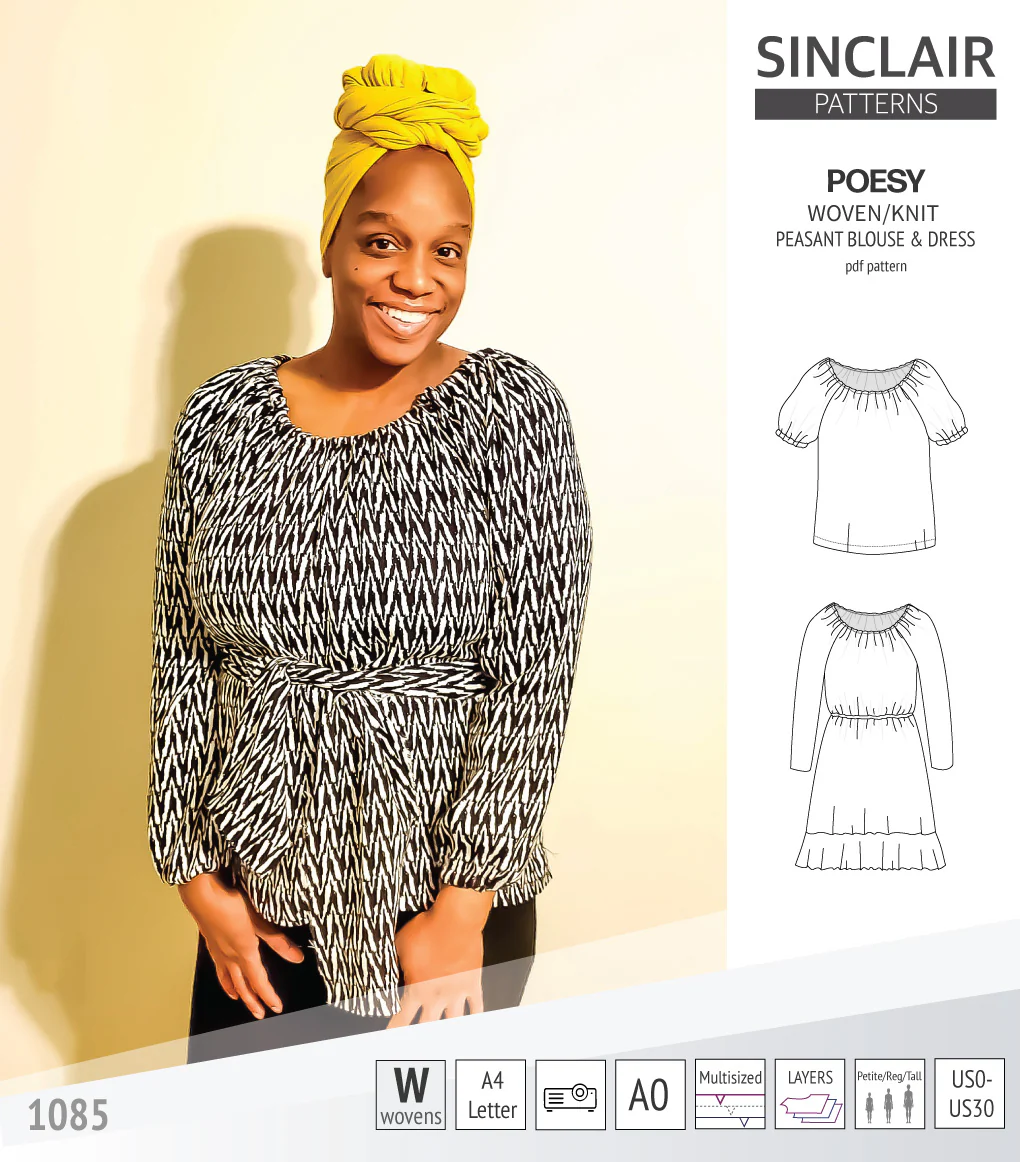 Poesy woven / knit peasant style blouse, tunic and dress (PDF) - Image 14