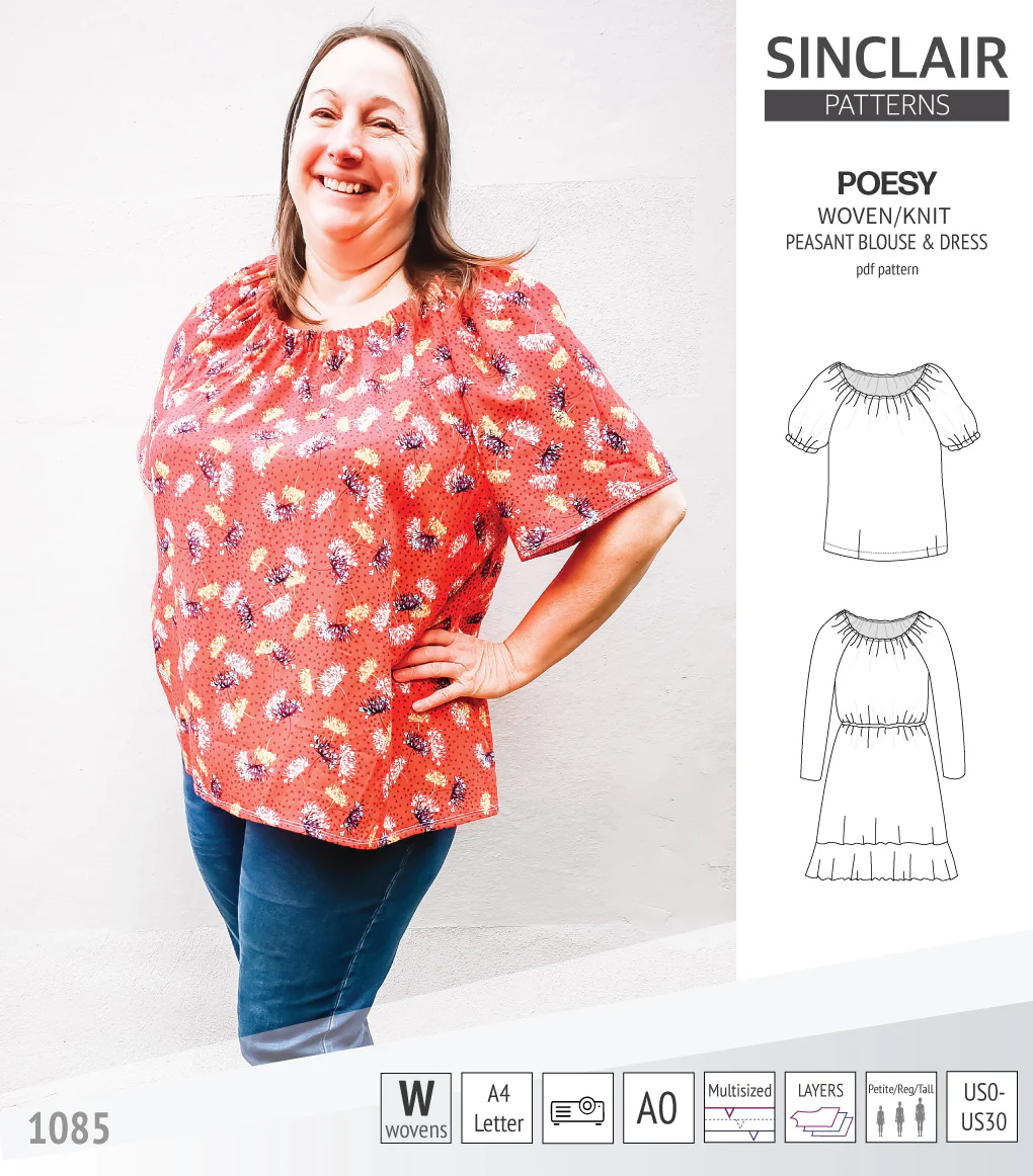 Poesy woven / knit peasant style blouse, tunic and dress (PDF) - Image 16