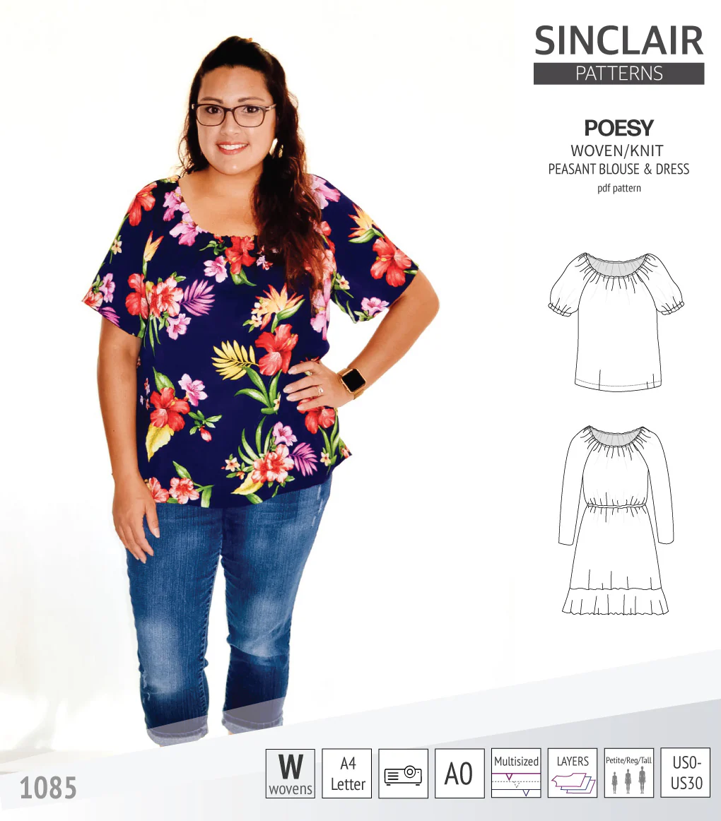 Poesy woven / knit peasant style blouse, tunic and dress (PDF) - Image 17