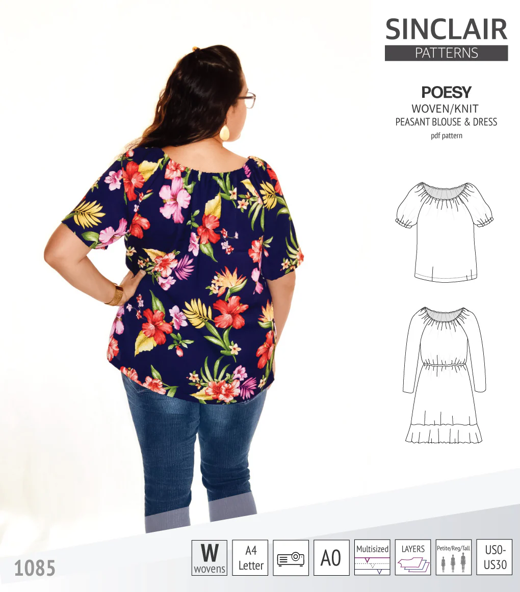 Poesy woven / knit peasant style blouse, tunic and dress (PDF) - Image 18