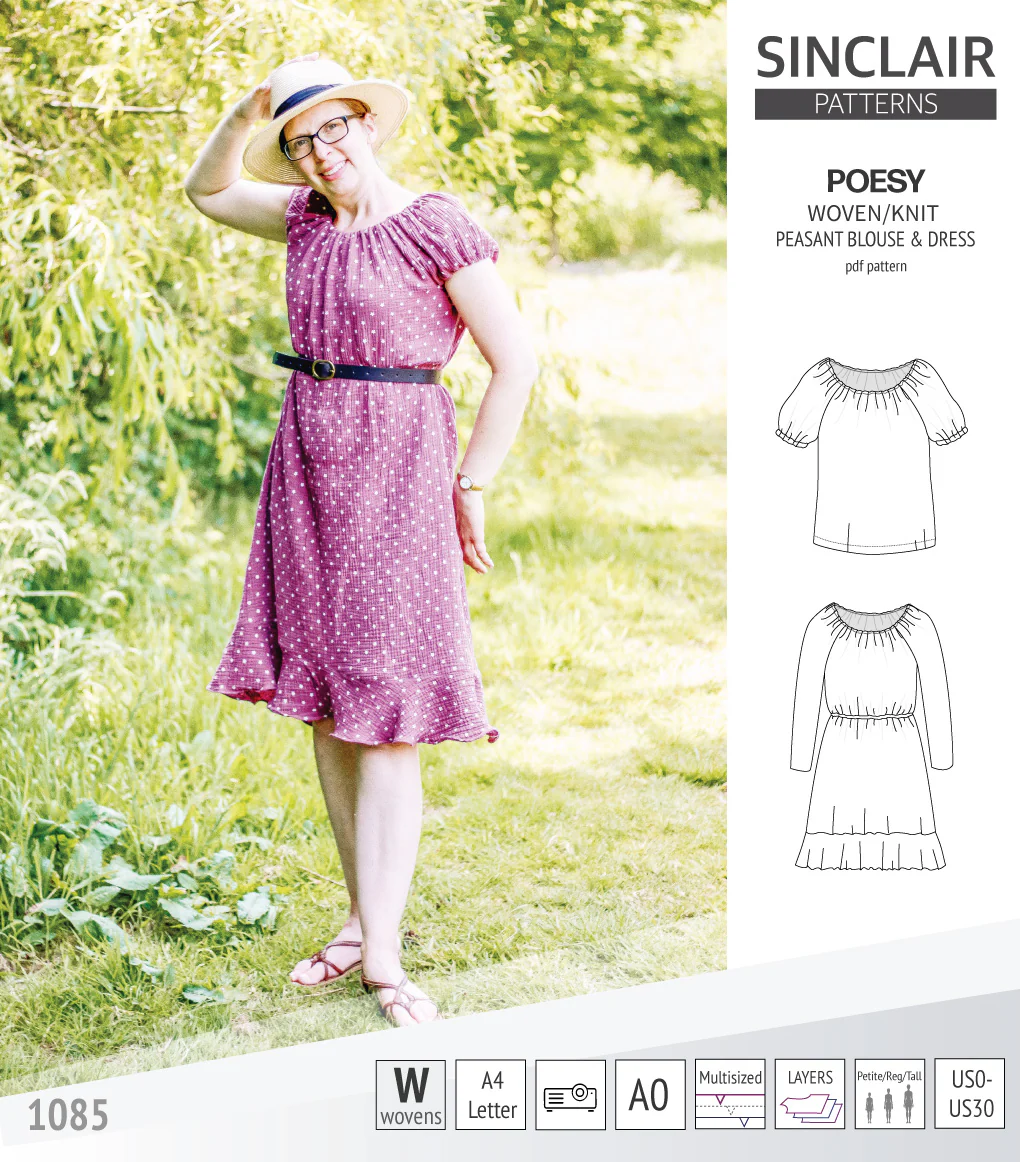 Poesy woven / knit peasant style blouse, tunic and dress (PDF) - Image 20