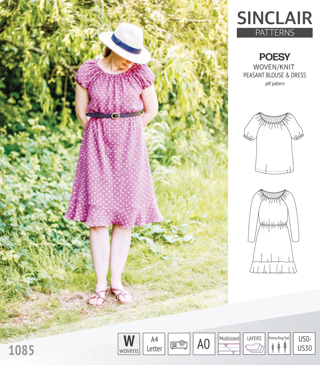 Poesy woven / knit peasant style blouse, tunic and dress (PDF) - Image 21