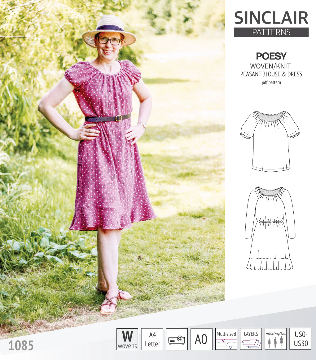 Poesy woven / knit peasant style blouse, tunic and dress (PDF) - Image 22