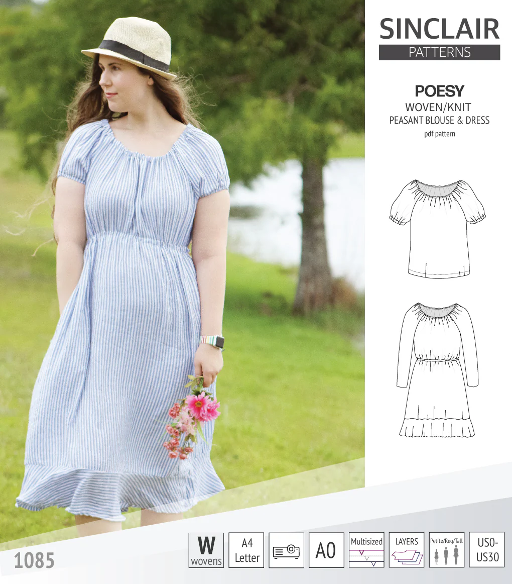 Poesy woven / knit peasant style blouse, tunic and dress (PDF) - Image 23