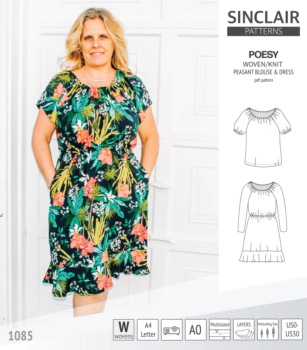 Poesy woven / knit peasant style blouse, tunic and dress (PDF) - Image 24