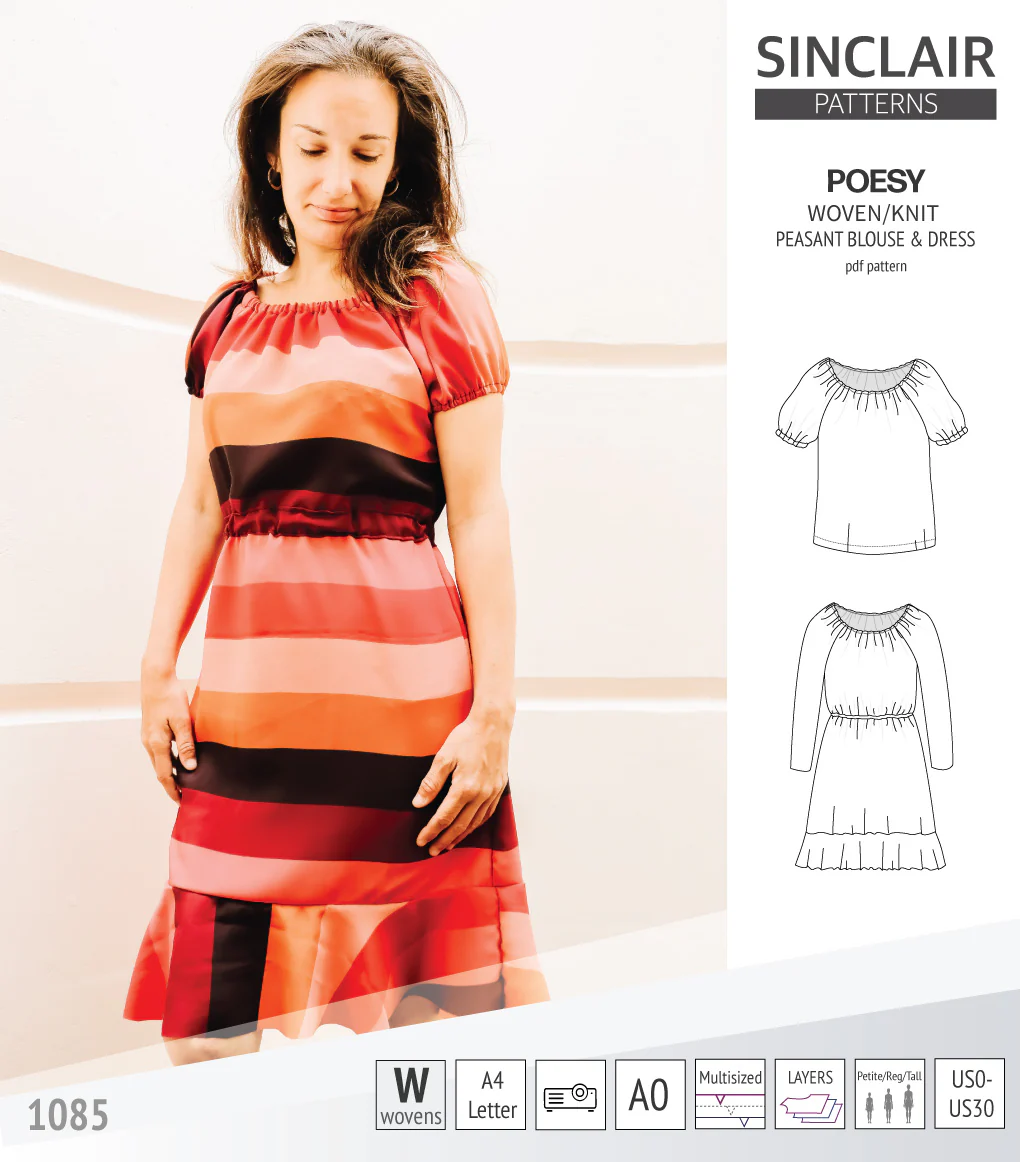 Poesy woven / knit peasant style blouse, tunic and dress (PDF) - Image 25
