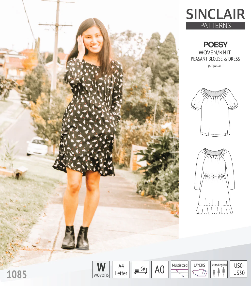 Poesy woven / knit peasant style blouse, tunic and dress (PDF) - Image 26