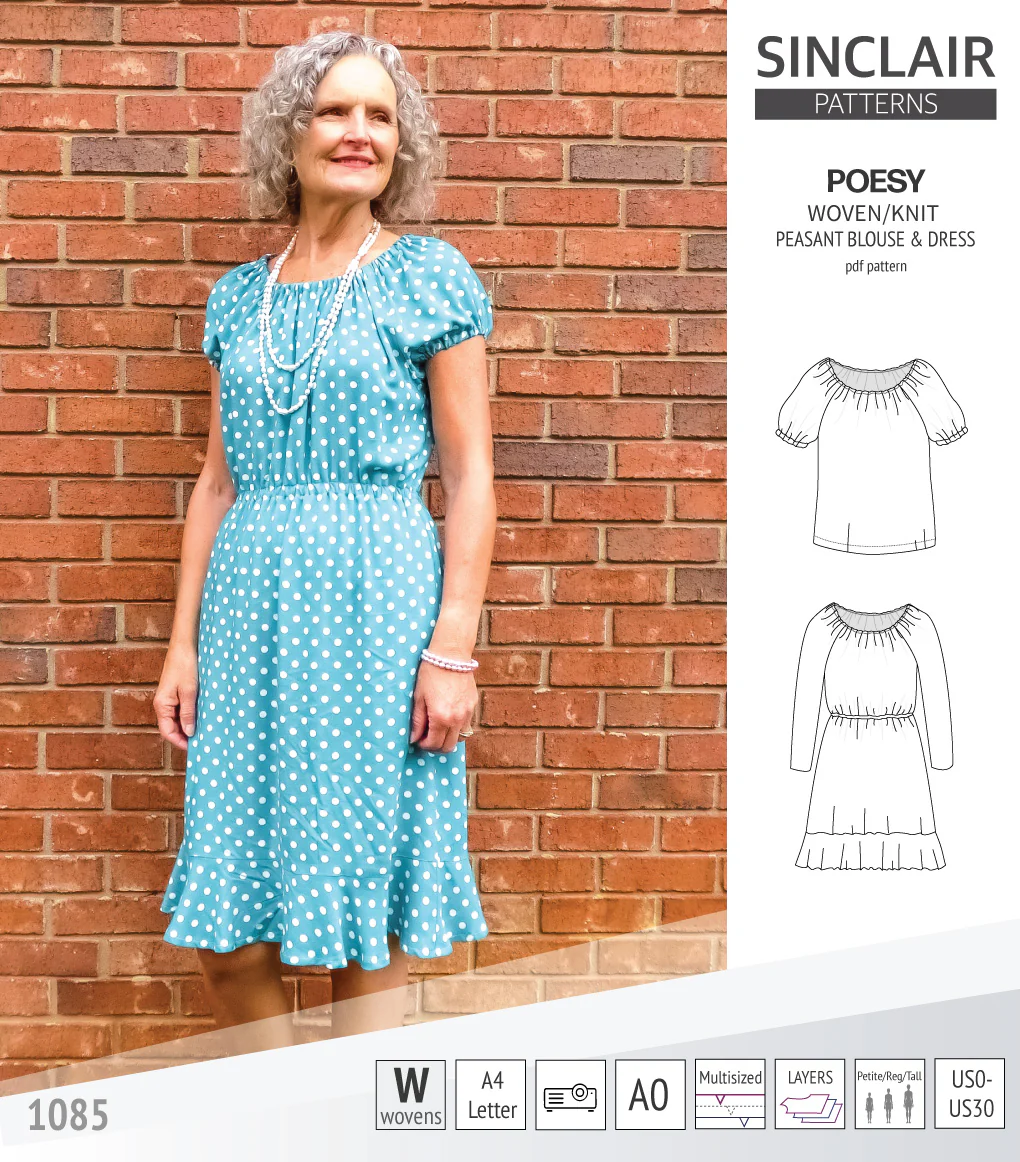 Poesy woven / knit peasant style blouse, tunic and dress (PDF) - Image 27