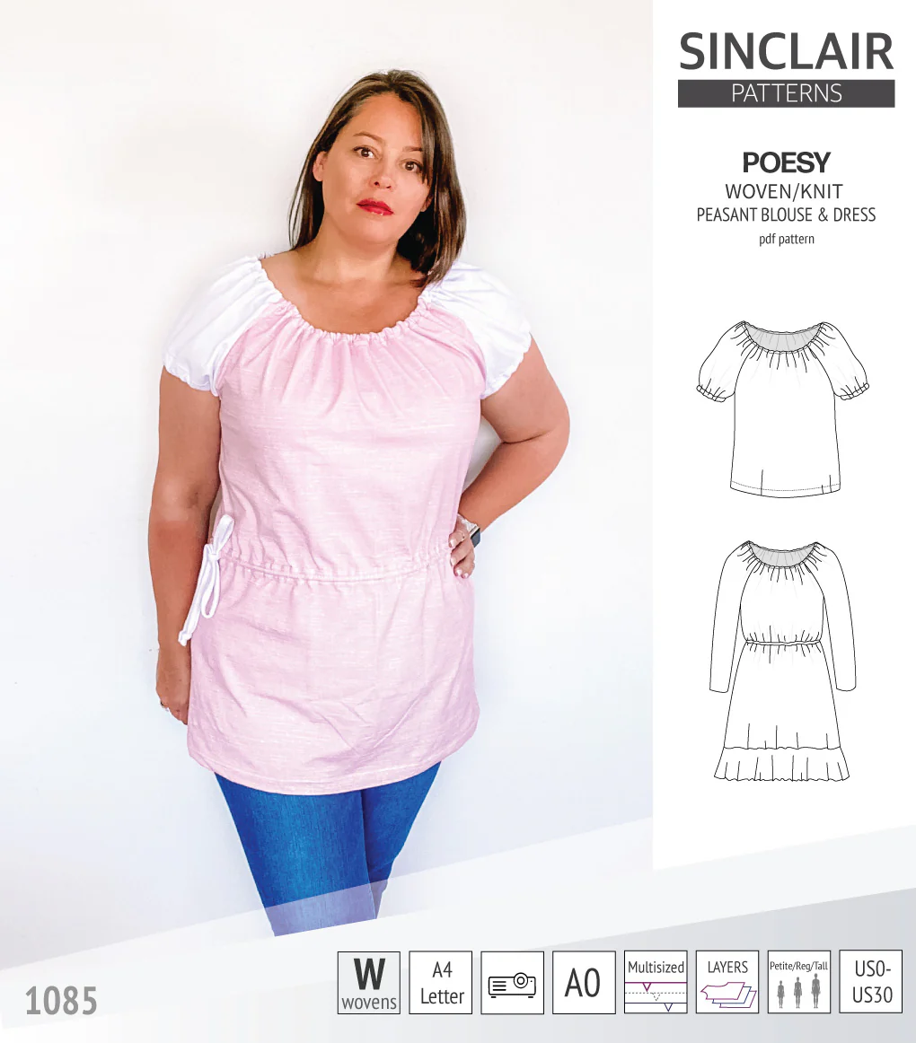 Poesy woven / knit peasant style blouse, tunic and dress (PDF) - Image 28
